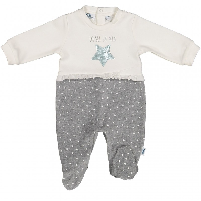 ❄️ TUTINA C/PIEDE INTERLOCK STRETCH+CINIGLIA NEONATA