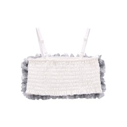 ☀️ TOP JERSEY STRETCH E TULLE RAGAZZA