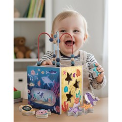MONTESSORI LEGNO - SENSORY CUBE - THE OCEAN